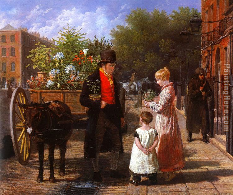 The Flower Seller painting - Jacques Laurent Agasse The Flower Seller art painting